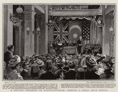 Britský ceremoniál v Konstantinopoli, otevření dívčí střední školy od Alexander Stuart Boyd