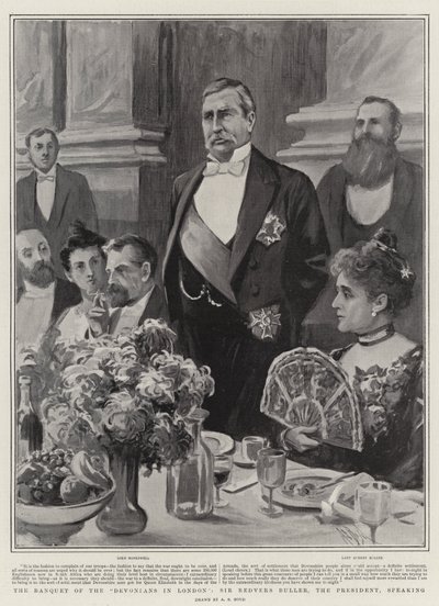 Hodovní z Devonians v Londýně, pane Redvers Buller, prezident, mluvení od Alexander Stuart Boyd