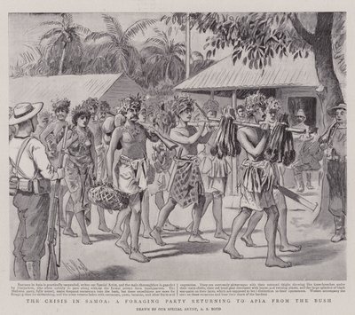 Krize na Samoe, potravní party vracející se do Apia z Bushe od Alexander Stuart Boyd