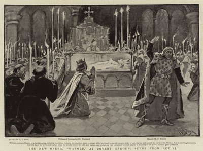 Nová opera, Harold, v Convent Garden, scéna z dějství II od Alexander Stuart Boyd