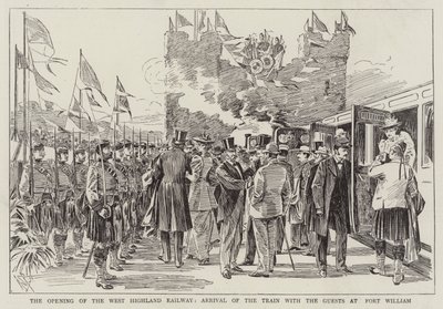 Otevření West Highland Railway, příjezd vlaku s hosty do Fort William od Alexander Stuart Boyd