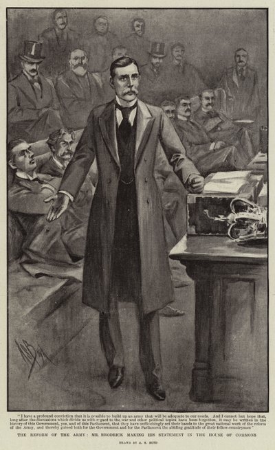 Reforma armády, pan Rrodrick při svém prohlášení v Dolní sněmovně od Alexander Stuart Boyd