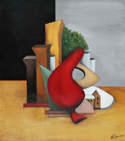Červené geometrické město od Alexander Trifonov