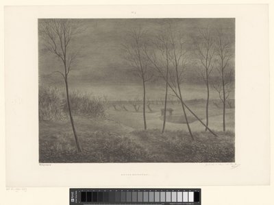 Krajina v noci Locus Nefastus (název na objektu) od Alexander Ver Huell (signed by artist)
