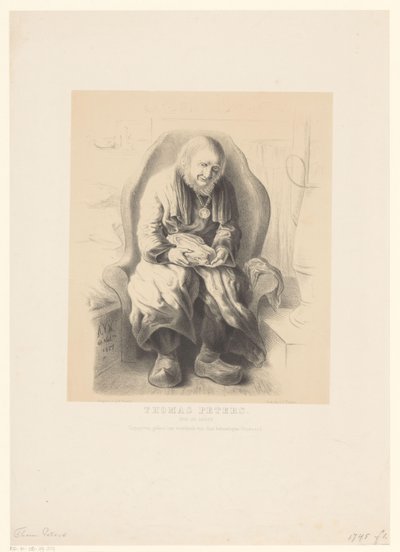 Portrét Thomase Peterse Thomas Peters. Staré 112 let (název na předmětu) od Alexander Ver Huell