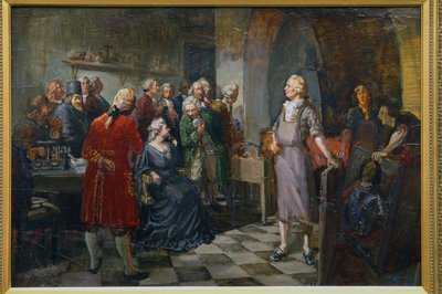 Ruská císařovna Alžběta na návštěvě M. Lomonosova od Alexander Vladimirovich Makovsky