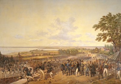 Král Carl XIV Johan (1763-1844) Švédska na návštěvě zdymadel kanálu v Bergu v roce 1819, 1856 od Alexander Wetterling
