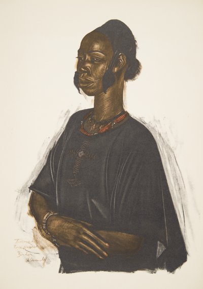 Hausa Woman (Zinder), z Kresby a malby Afriky, popravená během expedice Citroen Centre Afrique, druhá mise Haardt Audouin-Dubreuil, hospoda. Paříž, 1927 od Alexander Yakovlev