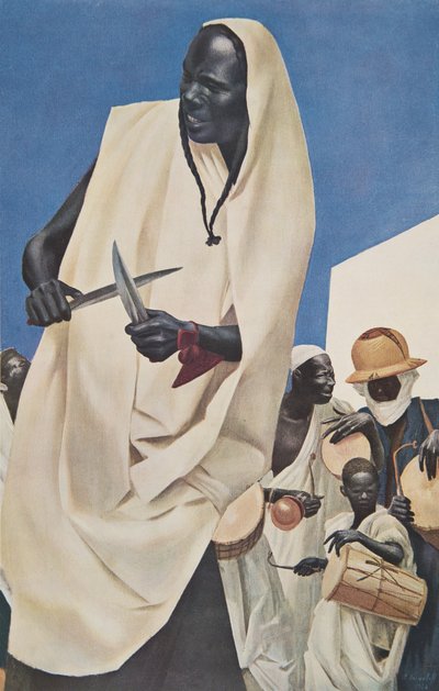 La Danse du Kuli-Kuta (Niamey) Parodie des anciens sacrifices humains du Dahomey), z Dessins et Peintures d