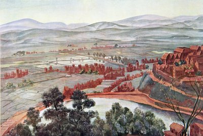 Antananarivo, pohled na Královnin palác, z Kresby a malby Afriky, popravený během expedice Citroen Centre Afrique, druhá mise Haardt Audouin-Dubreuil, hospoda. Paříž, 1927 (barva l od Alexander Yakovlev