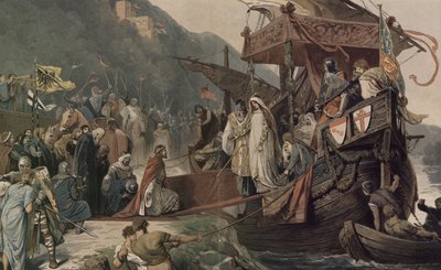 Císař Fridrich II přijímá ve Stolzenfelsu svou nevěstu Isabellu od Alexander Zick