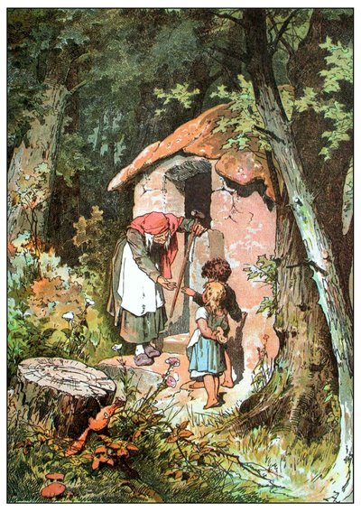 Ilustrace k Jeníčkovi a Mařence od bratří Grimmů, asi 1899 (ofsetový tisk) od Alexander Zick