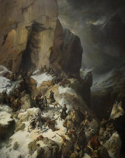 Suvorov překračující Panix Pass, 1860 od Alexander von Kotzebue
