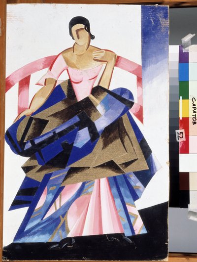 Divadelní kostým pro postavu Julie ve hře "Romeo a Julie"" od Williama Shakespeara. Kvaš od Alexandry Alexandrovna Exter (1882-1949) 1921 Státní muzeum umění A. Radishcheva, Saratov od Alexandra Alexandrowna Exter