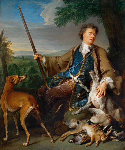 Porträt des Künstlers als Jäger, um 1699 von Alexandre-Francois Desportes