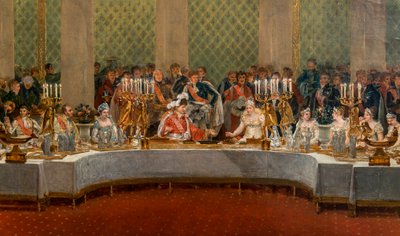 Banket ke svatbě Napoleona Bonaparta (1769-1821) a Marie-Louise de Habsburg-Lorraine (1791-1847) 1810 - Detail: Svatební hostina Napoleona I. a Marie-Louise pořádá v divadle Palais des Tuileries, 2. dubna od Alexandre Dufay