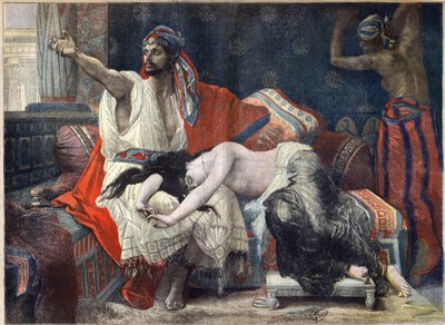 Thamar (Támar) pláče na Abšalomově klíně poté, co ji znásilnil jeho bratr Amnon. od Alexandre (attr.) Cabanel