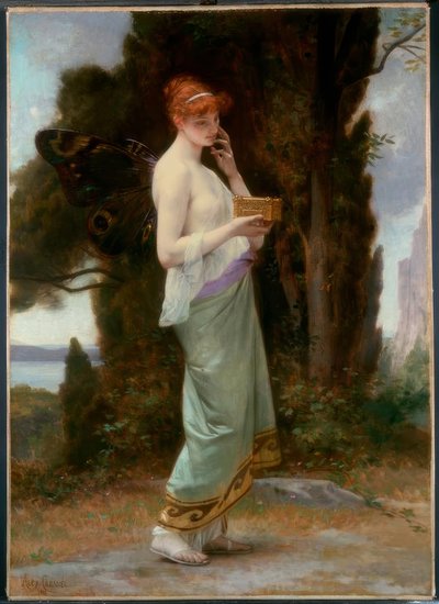 A. Cabanel, Psyché se schránkou Proserpina / Gem., 1881 od Alexandre Cabanel