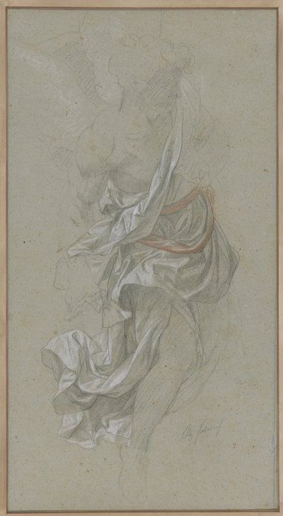 Studie sukna pro Anděl přicházející k Bohu Otci v Le Paradis Perdu (Ztracený ráj) od Alexandre Cabanel