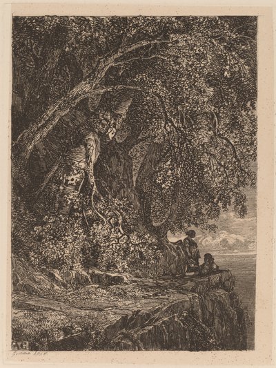 Pár odpočívá na útesu od Alexandre Calame