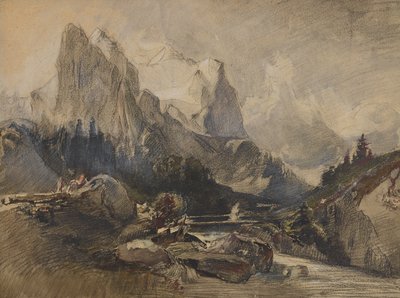 Wetterhorn v Berner Oberland od Alexandre Calame