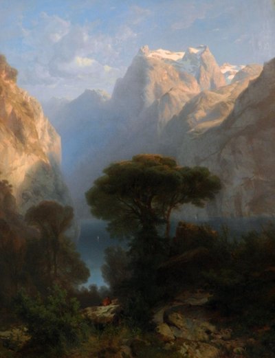 Německy: Vierwaldstätter See Lucernské jezero (1853) od Alexandre Calame