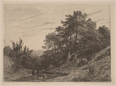 Stádo v potoku od Alexandre Calame