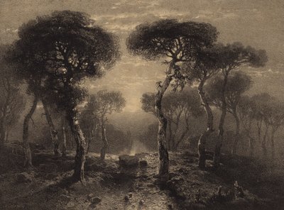 Krajina se stromy od Alexandre Calame