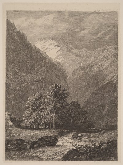 Horský potok od Alexandre Calame