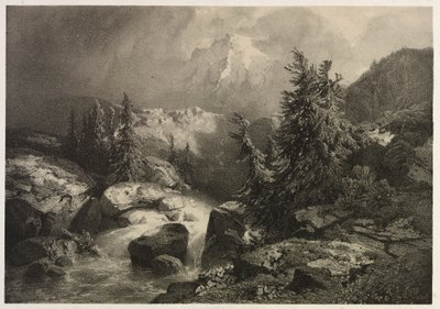Bouře v Alpách od Alexandre Calame