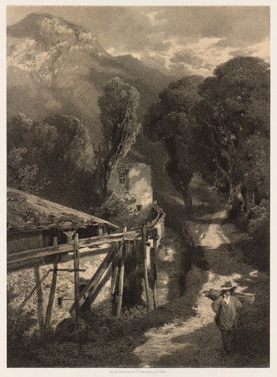 Simplon Road, Meillerie, Francie. od Alexandre Calame