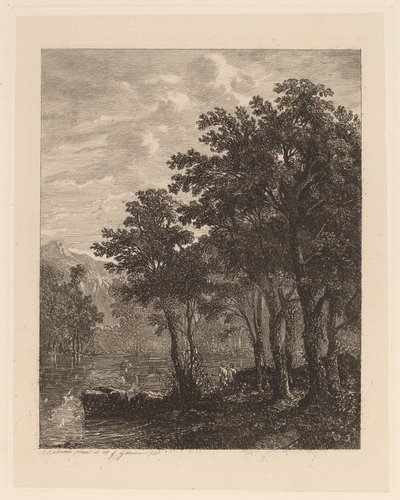 Stromy u řeky od Alexandre Calame