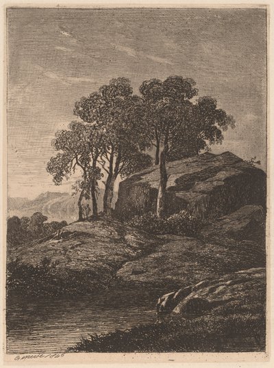 Stromy u skály od Alexandre Calame