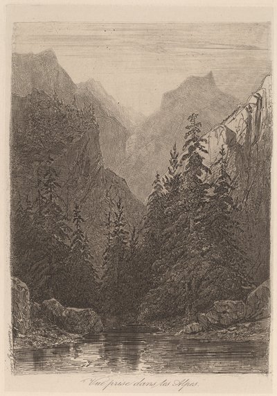 Pohled pořízený v Alpách od Alexandre Calame