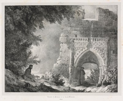 Malebné a romantické cesty ve staré Francii: Ruiny paláce Bílé královny, 1824. od Alexandre Evariste Fragonard