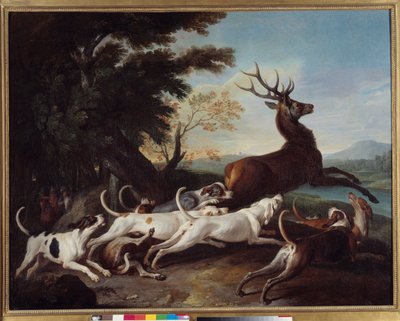 Lov: “” Debuche du deer”” Obraz Francoise Desportese (1661-1743) 1718 Ne. 1,1x1,45 m Rouen, Muzeum výtvarných umění od Alexandre Francois Desportes