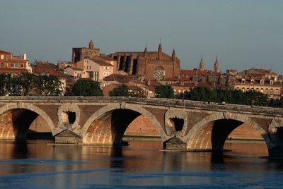 Pont-Neuf nad řekou Garonne, Toulouse, Midi-Pyrenees, Francie od Nicolas Toussaint Charlet