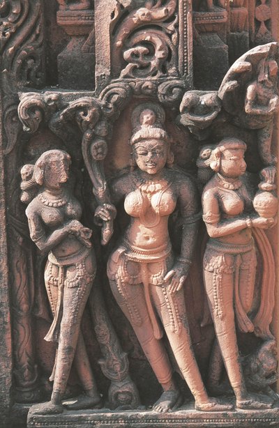 Socha zobrazující ženské postavy, Chrám Jain č. 16, Deogarh, Uttar Pradesh, Indie, 8.–17. století. od Nicolas Toussaint Charlet