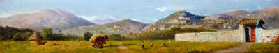 Toskánská krajina od Lorenza Gelatiho (1824-1893), olej na kartonu od Nicolas Toussaint Charlet
