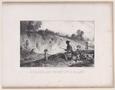 Lov fretky s Blanky, ze série Lovecké scény, 1829. od Alexandre Gabriel Decamps