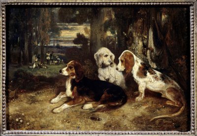 Lovecké psy v klidu Obraz Alexandra Gabriela Decampse (1803-1860) 1839 Ne. 0,26x0,37 m Paříž, Musee du Louvre. od Alexandre Gabriel Decamps