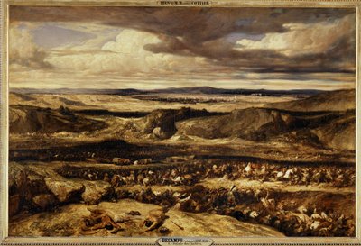 La defaite des Cimbres - římský generál Gaius Marius poráží Cimbrity na pláni v Provence ... od Alexandre Gabriel Decamps