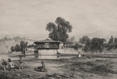 Pavilon na okraji řeky. od Alexandre Gabriel Decamps