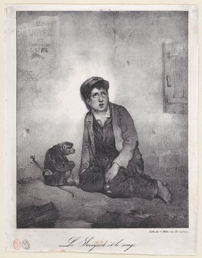 Chlapec ze Savojska a jeho opice, 1823. od Alexandre Gabriel Decamps