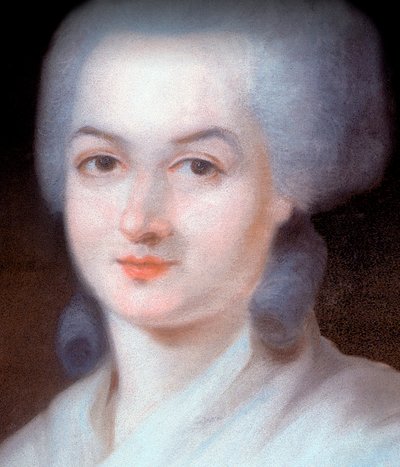 Detail portrétu Olympe de Gouges (Detail) (Marie Gouze, zvaná Olympe de Gouges od Alexandre Kucharski