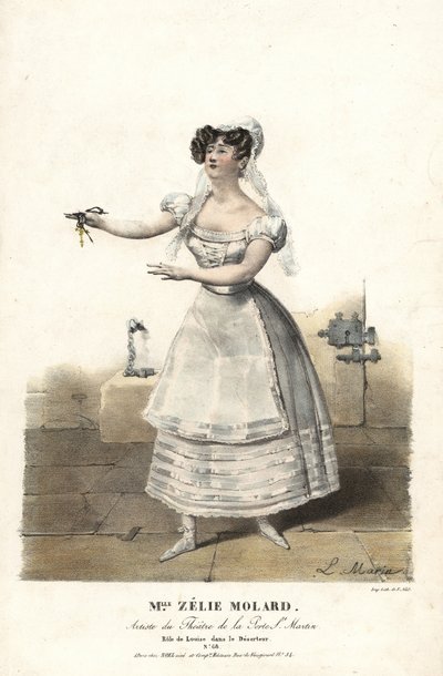 Tanečnice slečna Zelie Molard a Louise v Le Deserteur od Francoise-Alexise Blache Jr., choreografie Dauberval, Theater de la Porte St. Martin od Alexandre Marie Colin