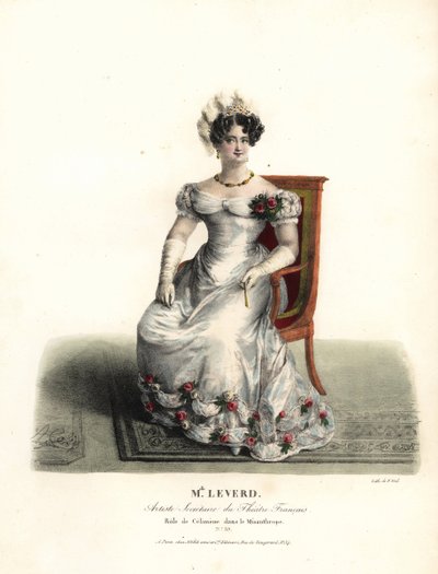 Tanečnice a herečka slečna Emilie Leverd jako Celimene v Le Misanthrop od Moliere, Theater Français od Alexandre Marie Colin