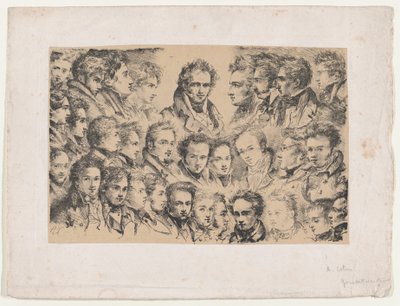 Girodet a jeho studenti, ca. 1817. od Alexandre Marie Colin