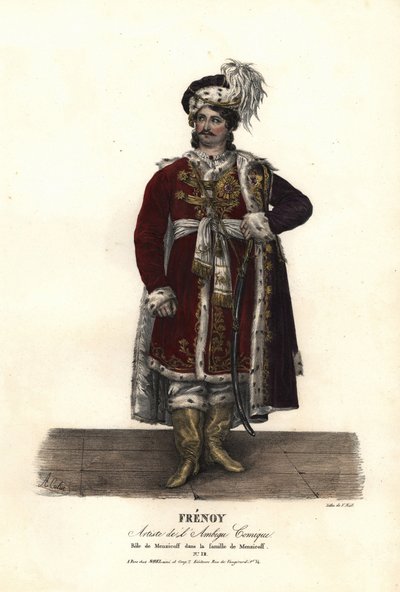 Jean Audeville Fresnoy jako Menzicoff v La Famille de Menzicoff od J-J-M Duperche, Ambigu Comique od Alexandre Marie Colin