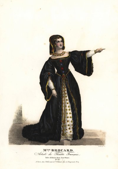 Slečna Suzanne Brocard jako Alicia v Jane Shore (Richard III a Jeanne Shore) od Nepumucene Lemercier, Theater Français od Alexandre Marie Colin